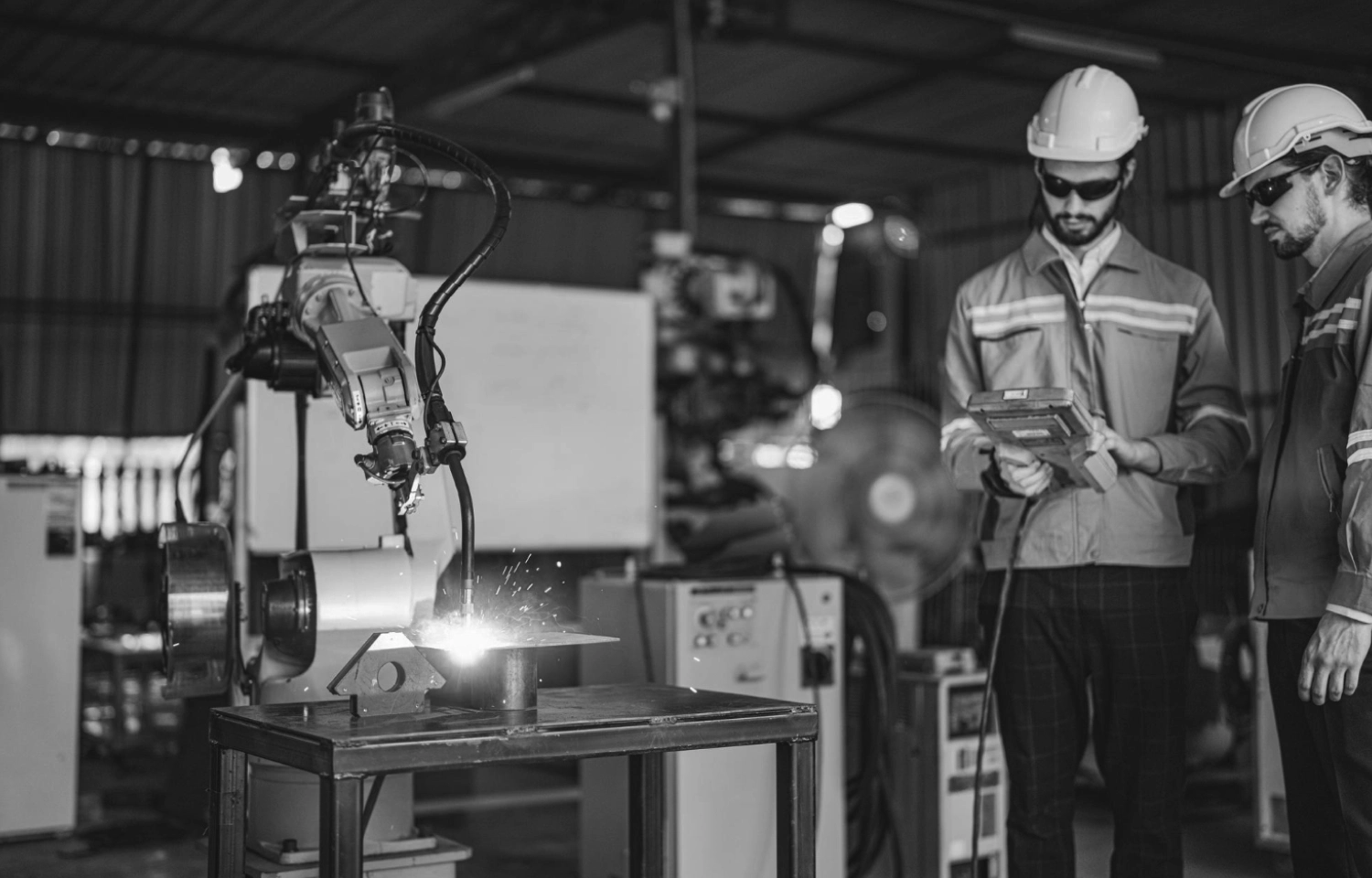 Imagem manutenção de automação industrial